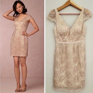 Anthropologie BHLDN Jenny Yoo Beckett Lace Sheath Dress Women's Size 2